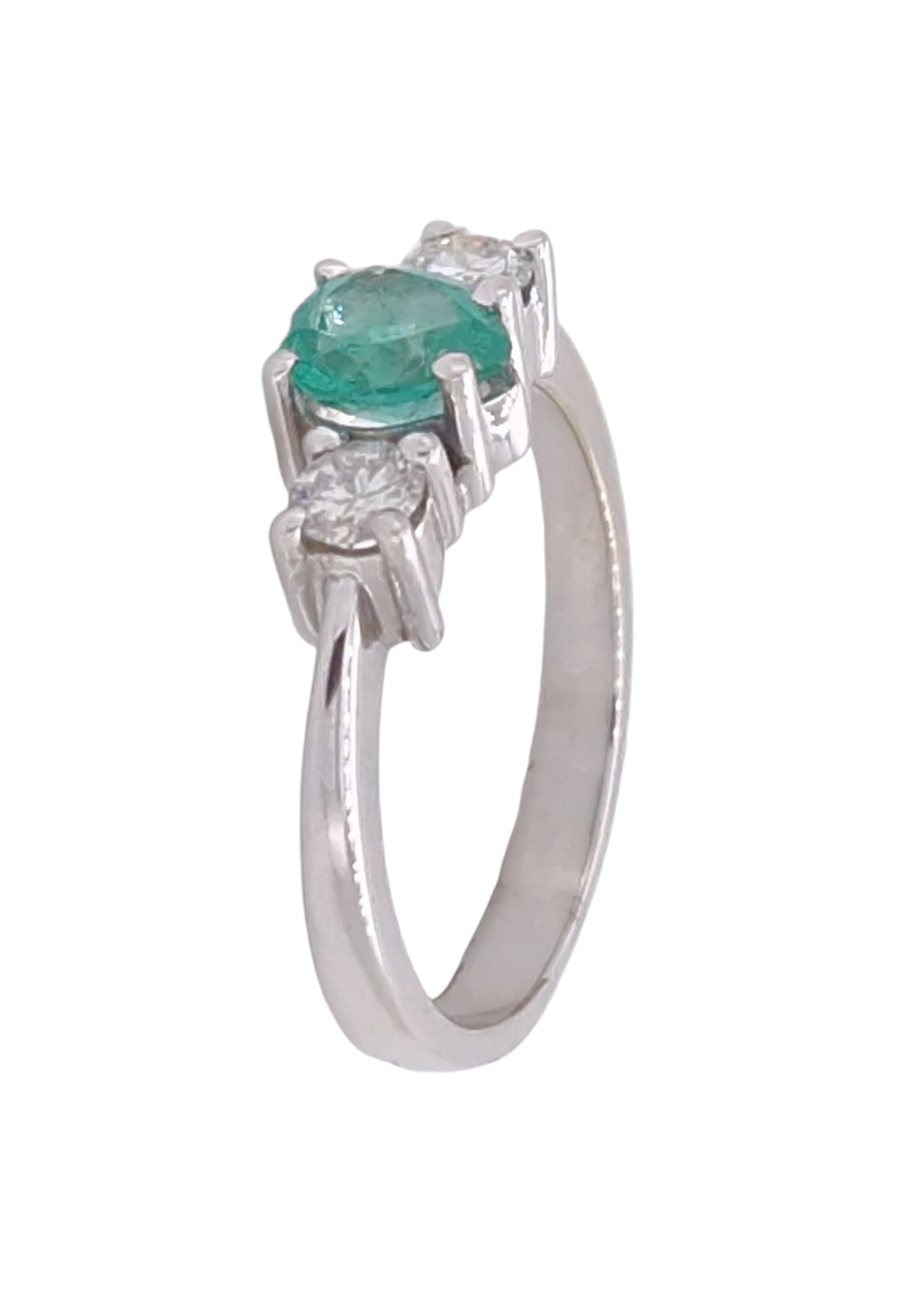 Anillo de Oro Blanco 18K con Esmeralda Colombiana Talla Lágrima y Diamantes – Alta Joyería Exclusiva - Imagen 3