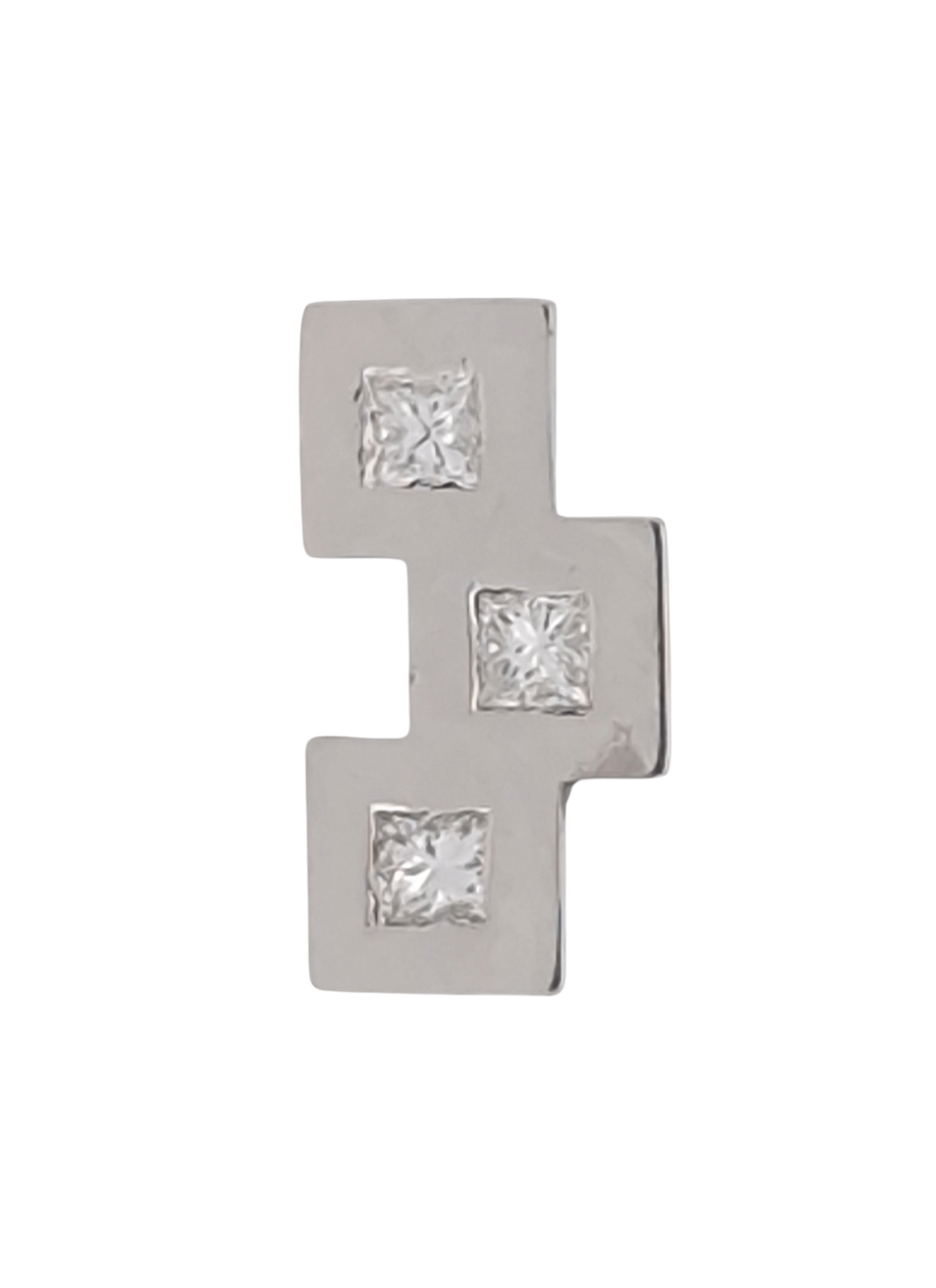 Colgante de Oro Blanco con Diamantes Princesa – Elegancia Luminosa - Imagen 4